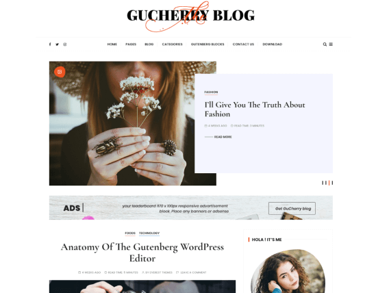 워드프레스 블로그 테마 : GuCherry 블로그