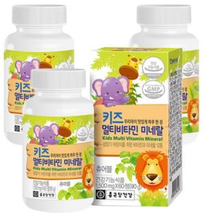 종근당건강 키즈멀티비타민 미네랄, 60정, 3개