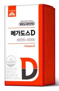 비타민D 결핍 증상 예방 : 고려은단 메가도스D 비타민D3 4000IU 18g 90정, 1개